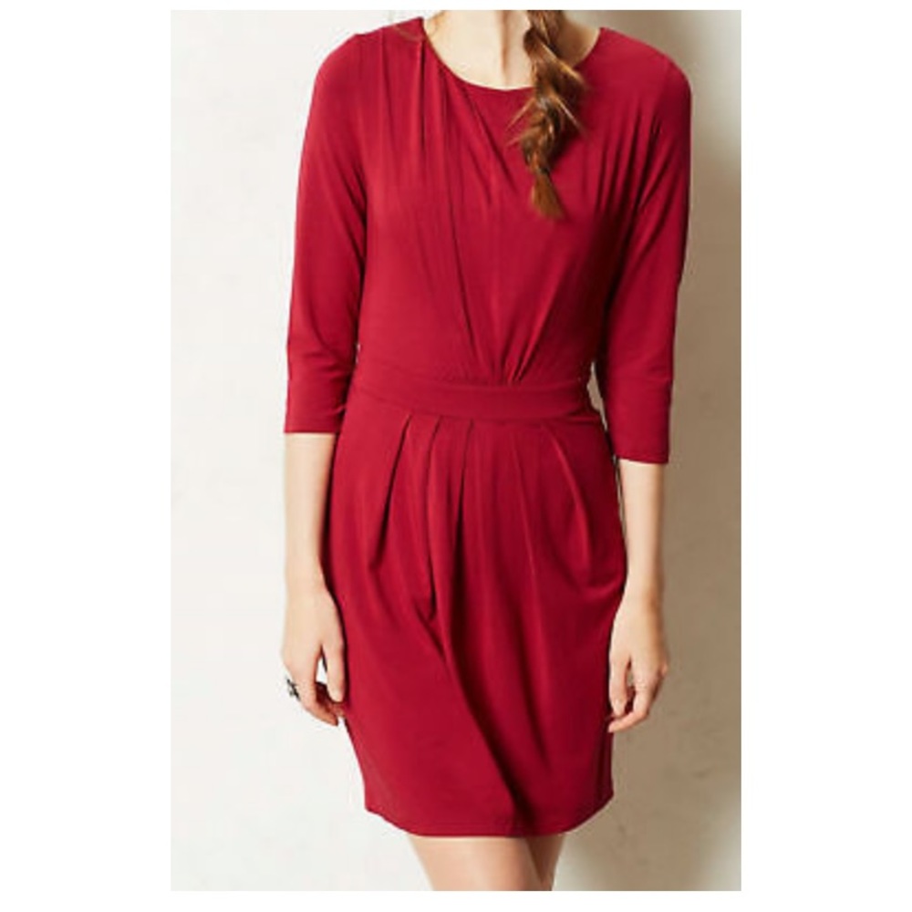 Anthropologie Tart Ruched Ecarlate Dress